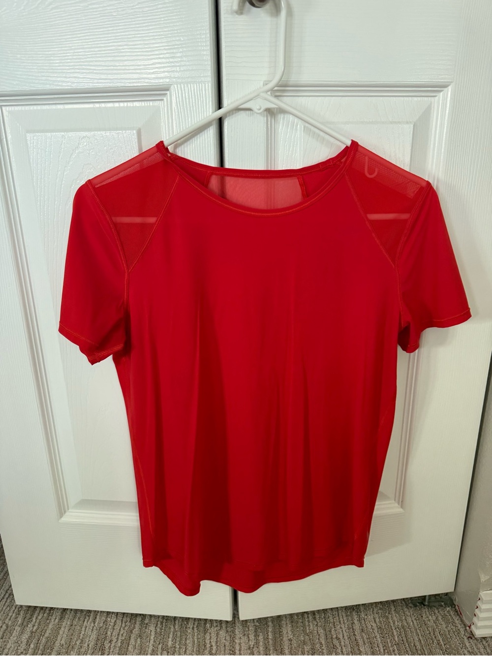 lululemon athletica Red Short-Sleeve Mesh Panel Tee
